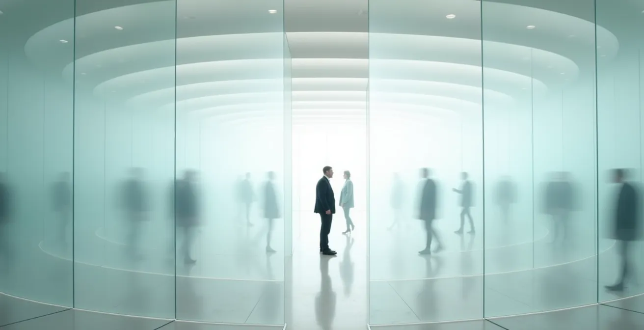 Representación visual de niveles de privacidad en capas concéntricas