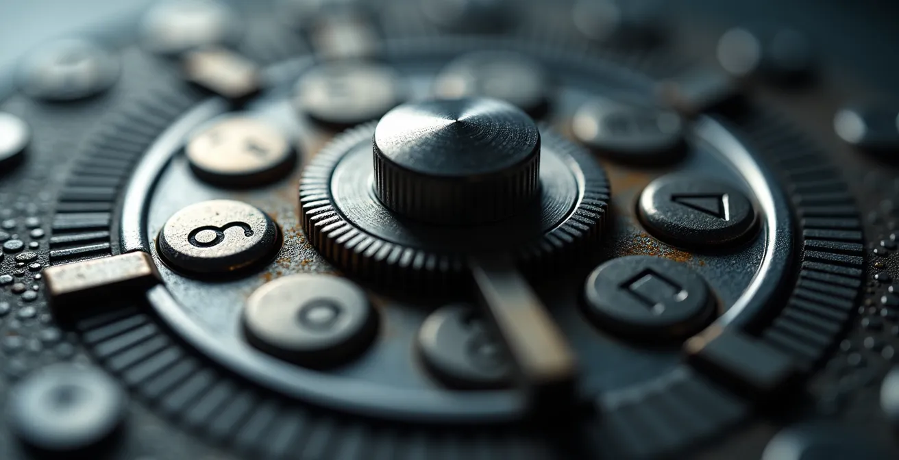 Caja fuerte digital con múltiples llaves representando gestión de claves empresariales