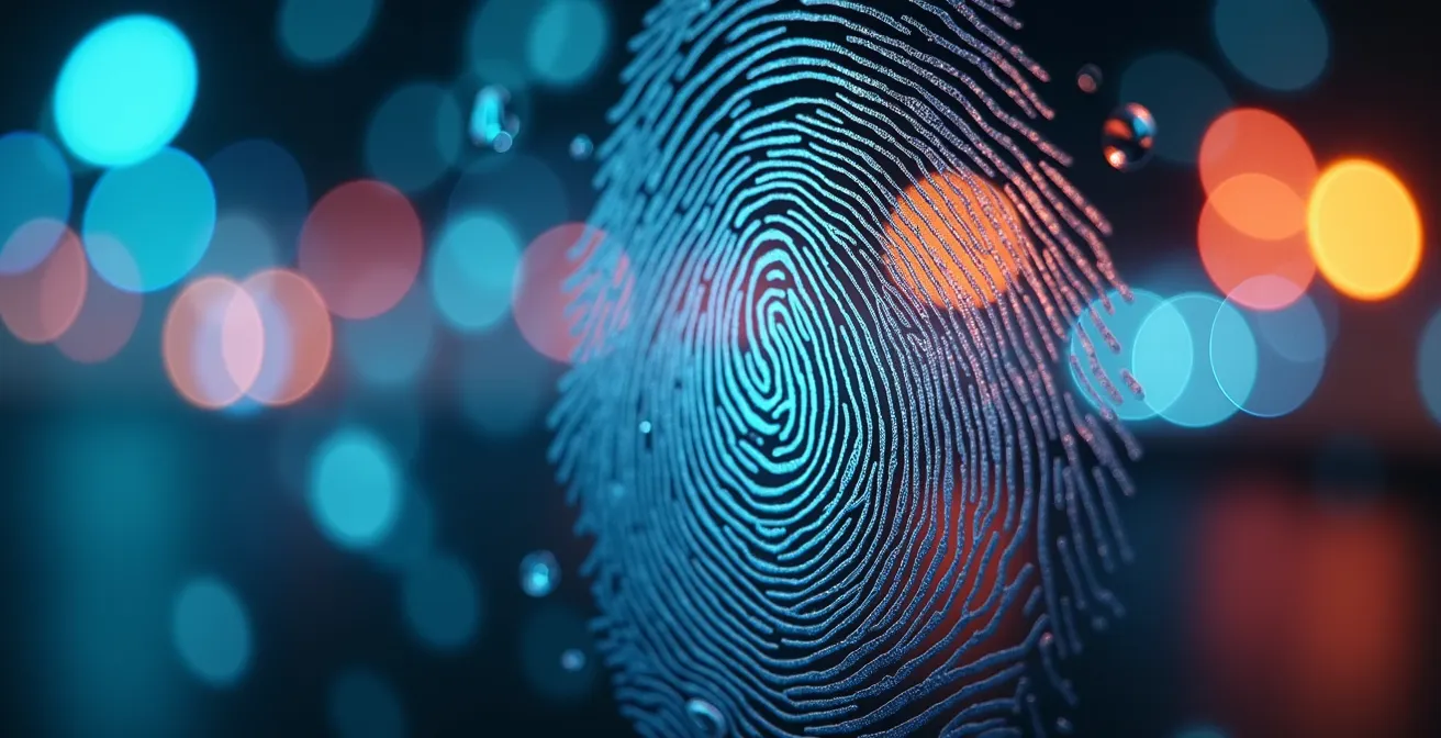 Perfil profesional rodeado de conexiones de datos