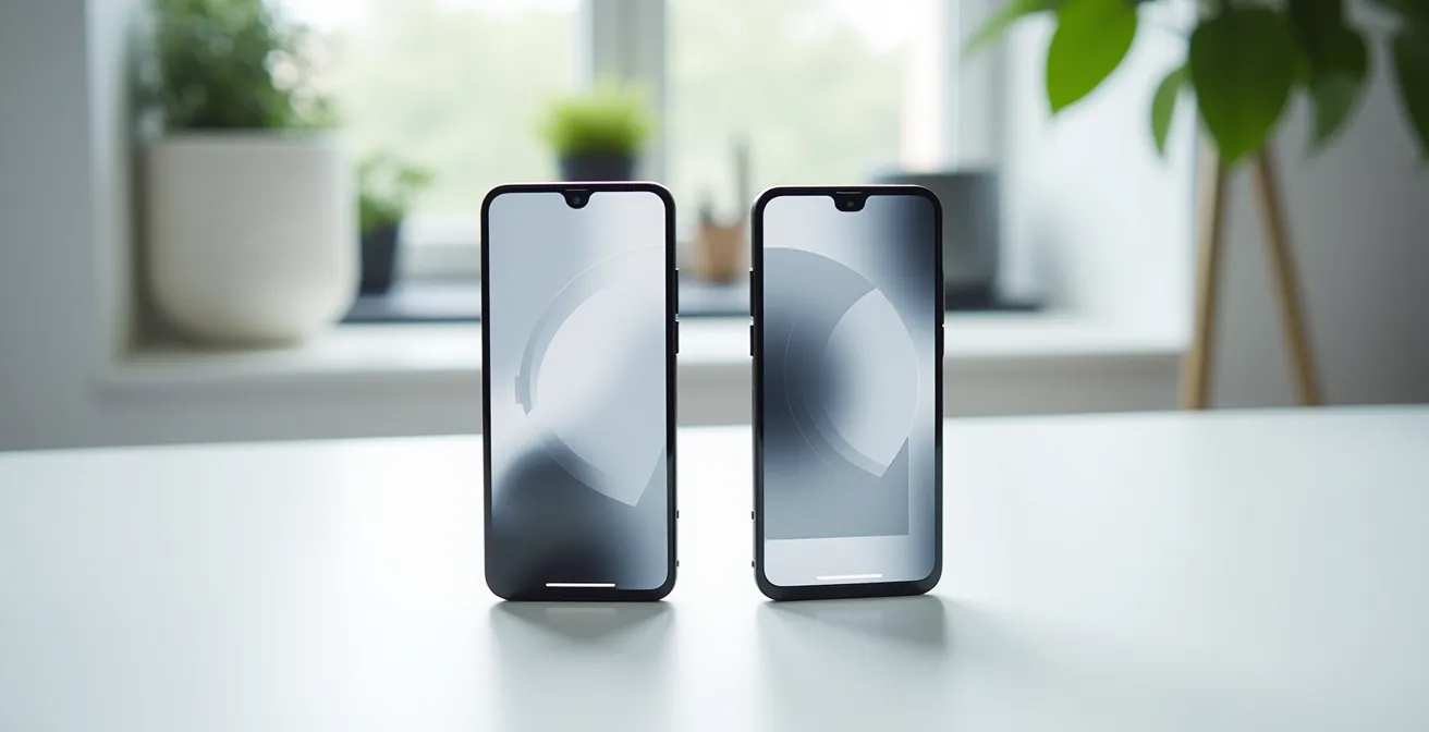 Comparación visual entre skeleton screen y spinner en pantalla móvil