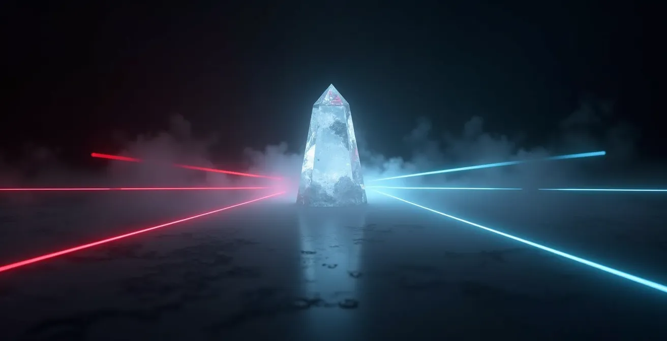 Red de conexiones entre diferentes fuentes de información convergiendo en un punto central de verdad